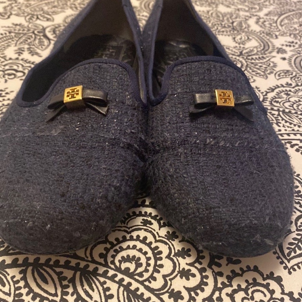 Tory Burch loafers navy tweed - Picture 2 of 10